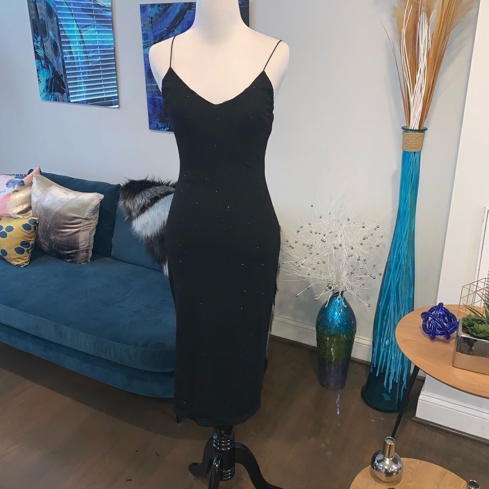 Alice + Olivia Stila Fitted Side-Slit Gown Dress - Picture 2 of 8